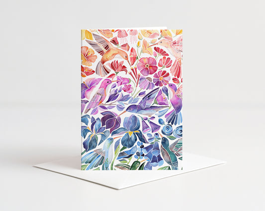 Ombre Hummingbird Card
