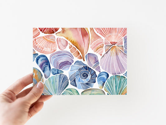 Ombre Seashells Card